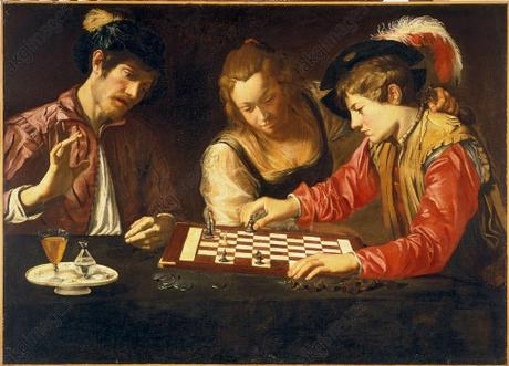 Le tableau du Caravage Les joueurs d'échecs revisité par des passionnés