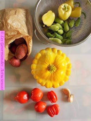 Poêlée estivale sur écrasée de pommes de terre (Vegan) Poêlée estivale sur écrasée de pommes de terre (Vegan)