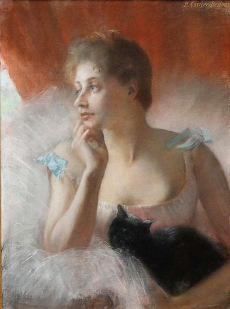 Pierre Carrier-Belleuse 1891 Ballerine avec un chat