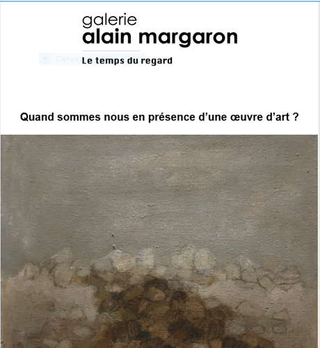 Galerie  Alain Margaron « Quand sommes nous en présence d’une œuvre d’art ? «
