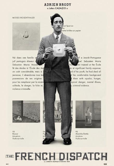 Affiches personnages US pour The French Dispatch de Wes Anderson