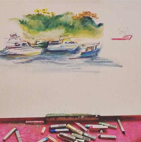 Portrait à la craie de Sarah Kelly du Costa Rica