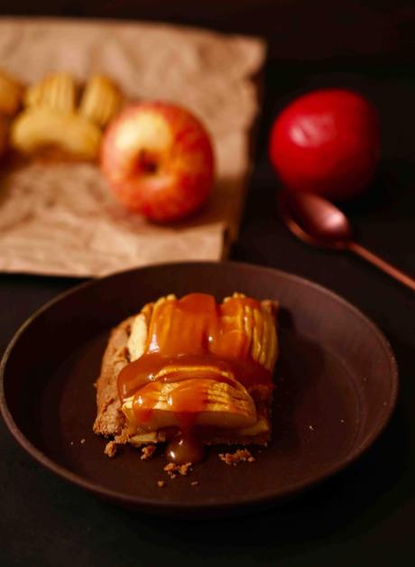 tarte aux pommes , dessert facile, dessert d'automne , caramel inratable