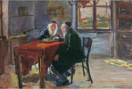Rabbins jouant aux échecs d'Arthur Markowicz (1926)
