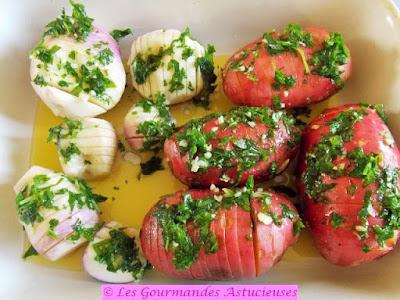 Navets et pommes de terre à la Suédoise ou à la Hasselback (Vegan)