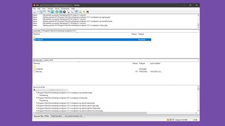Comment créer un site Web avec WordPress FileZilla en cours d'utilisation