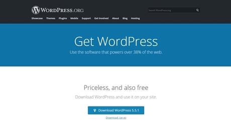 Comment créer un site Web avec WordPress Page de téléchargement de WordPress.org