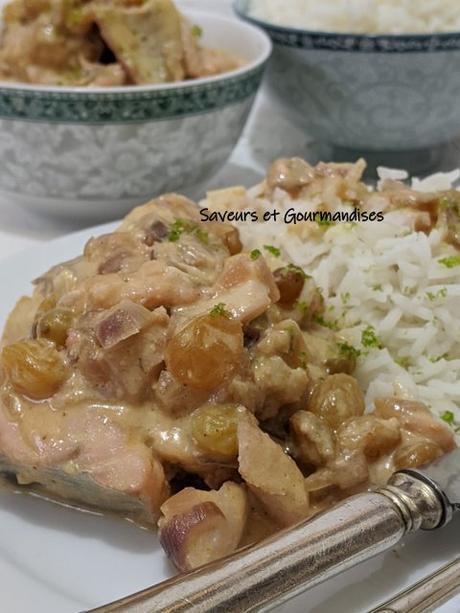 Curry de merlan au gingembre et raisins secs. Curry de merlan au gingembre et raisins secs.