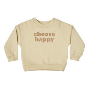 Rylee + Cru Sweat Crew Choose Happy Beige