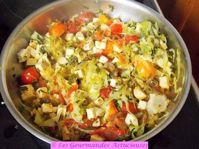 Chou et tofu à la tomate (Vegan)
