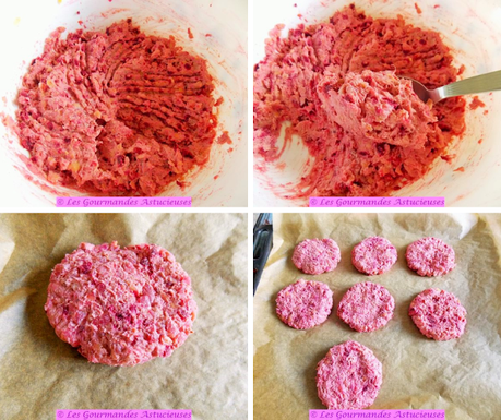 Galettes végétales aux betteraves et aux pois chiches (Vegan)