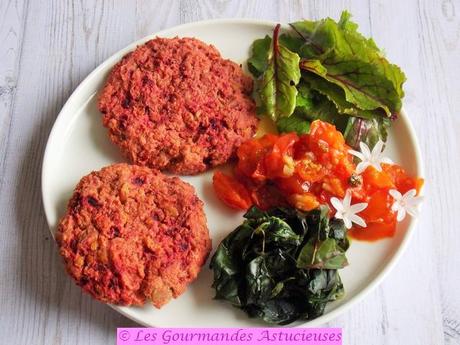 Galettes végétales aux betteraves et aux pois chiches (Vegan)