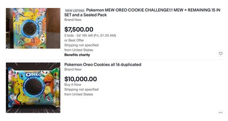 Le paquet d’Oreo x Pokémon vendu à prix d’or sur Ebay Le paquet d’Oreo x Pokémon vendu à prix d’or sur Ebay
