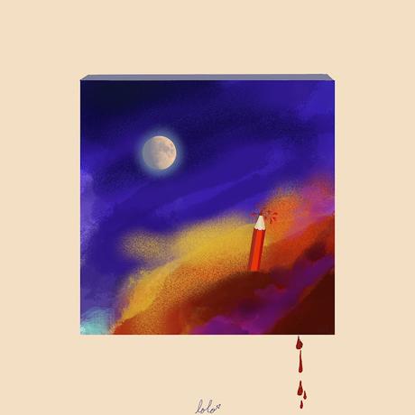 Quand le rouge fuit… Deux versions du même #dessin