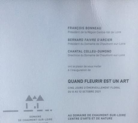 Domaine de Chaumont-sur-Loire  » Quand fleurir est un art » 8/12 Octobre 2021