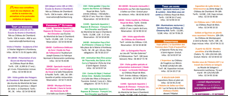 Programme en Val de Loire : Octobre 2021