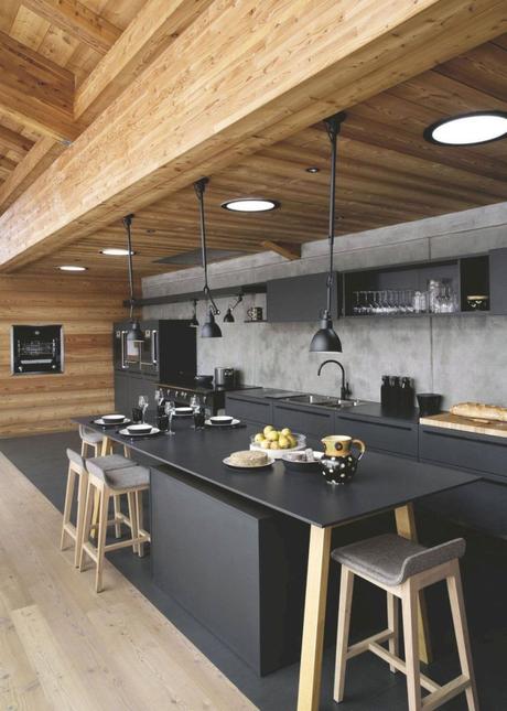 deco style industriel bar béton plafond bois deco intérieure