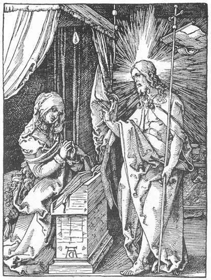 Durer 1511 Small passion christ-appears-to-his-mother