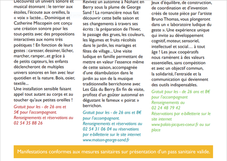 Les Monuments Nationaux en Berry (Octobre Novembre 2021)