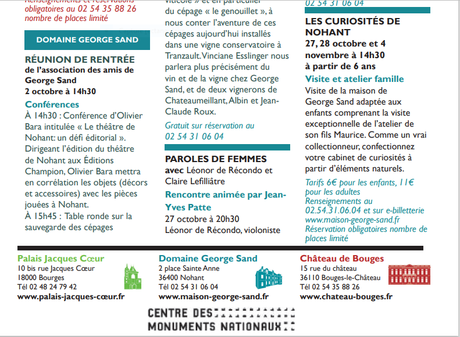 Les Monuments Nationaux en Berry (Octobre Novembre 2021)