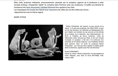 Galerie Marie VITOUX exposition « Les Impudiques » Michel Charpentier 9 Septembre au 16 Octobre 2021