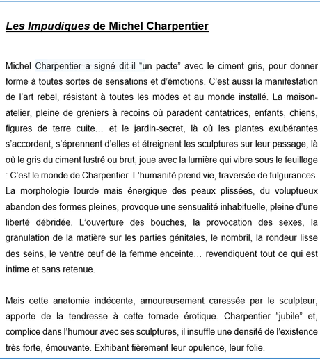 Galerie Marie VITOUX exposition « Les Impudiques » Michel Charpentier 9 Septembre au 16 Octobre 2021