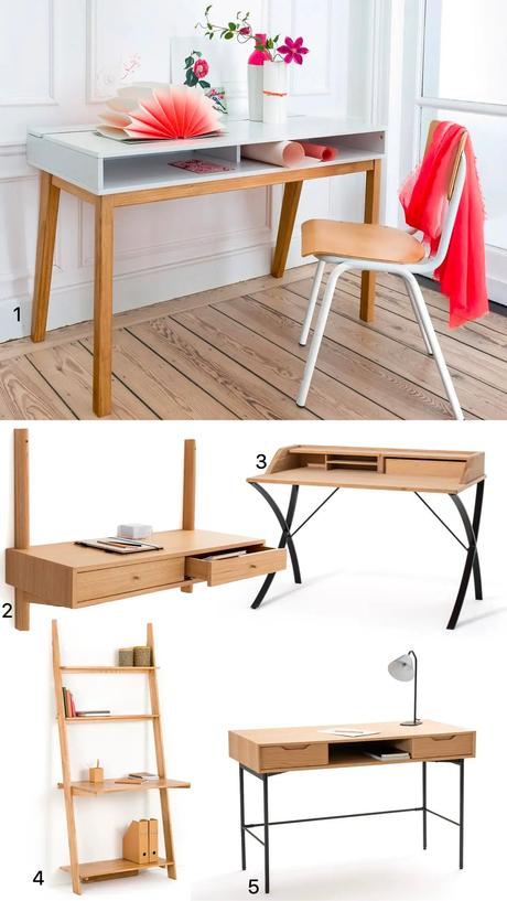 meuble bureau bois massif chambre enfant ado design
