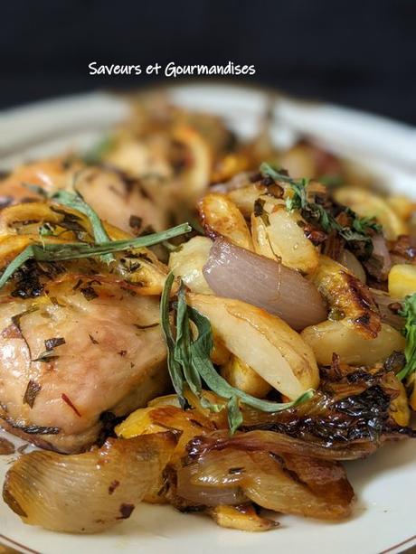 Poulet aux topinambours et citron d'Ottolenghi.