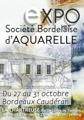 exposition avec la SBA de Bordeaux: Aquarelles à Caudéran