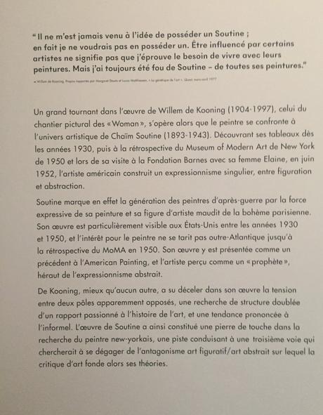 Chaïm Soutine Willem de Kooning « la peinture incarnée » Musée de l’Orangerie jusqu’au 10 Janvier 2022