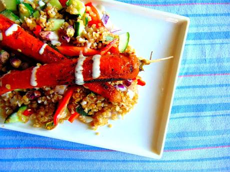 Carottes grillées sur salade de boulgour Carottes grillées sur salade de boulgour