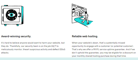 La page Web de GoDaddy discutant de ses fonctionnalités de sécurité