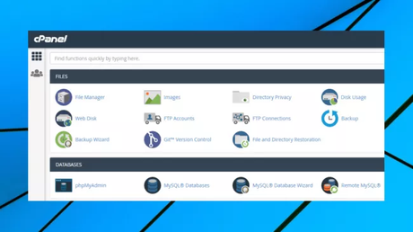 Le panneau de configuration cPanel de GoDaddy en cours d'utilisation