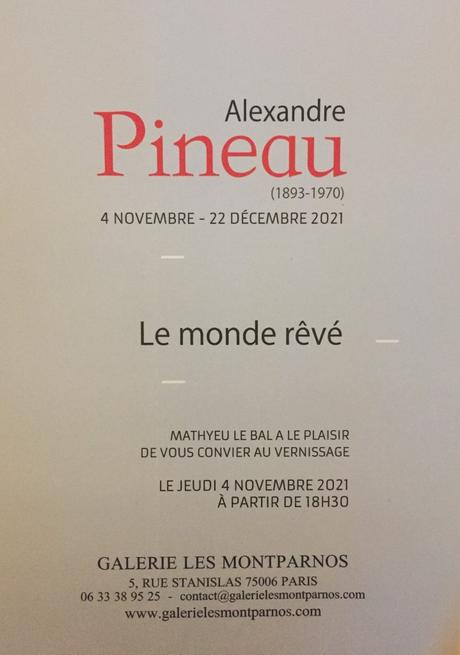 Galerie Les Montparnos exposition Alexandre Pineau (du 4 Novembre au 22 Décembre 2021) -« Le Monde Rêvé »