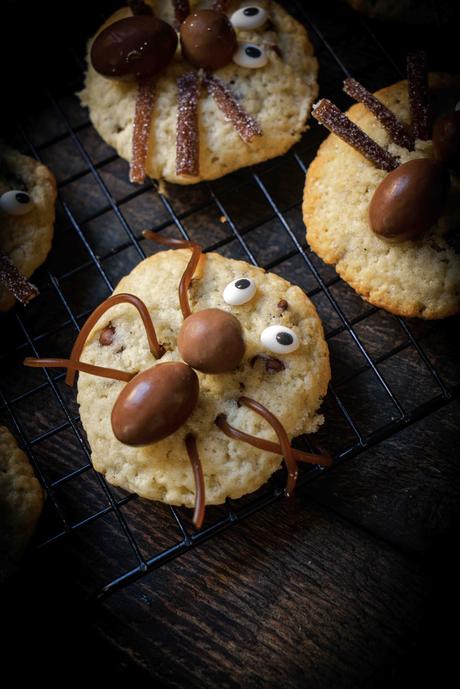 recette d'Halloween, cookies araignée