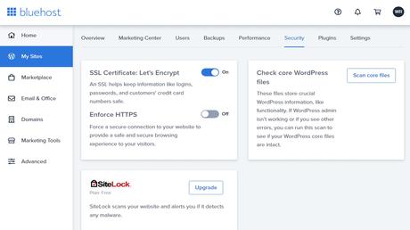 Bluehost contre GoDaddy | ITProPortal Inclusions de sécurité Bluehost
