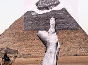L’artiste fait flotter pyramide Guizeh dans ciel d’Égypte