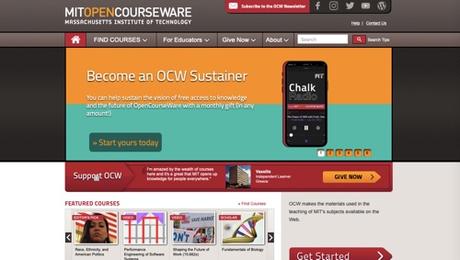 Page d'accueil de MIT OpenCourseWare