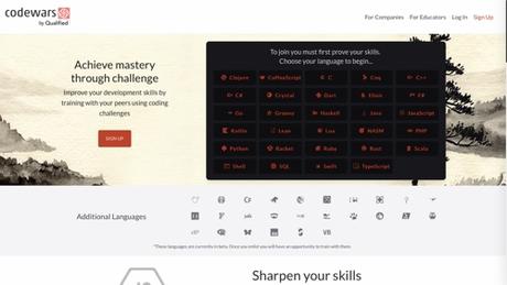 Page d'accueil de Codewars