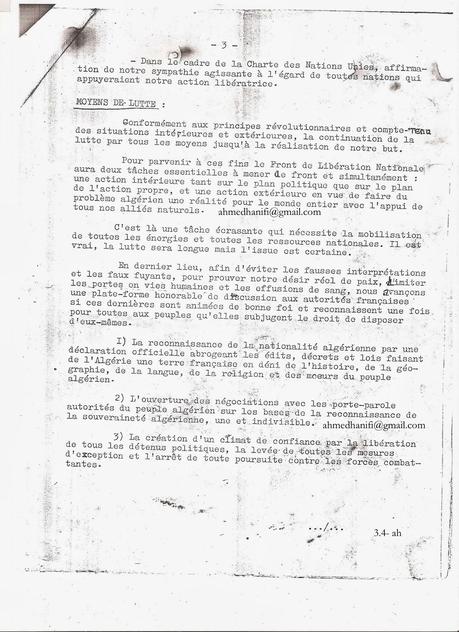 760_ Proclamation du 1° novembre 1954