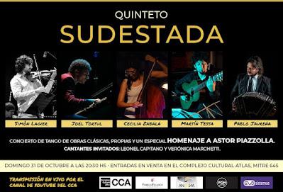 Le Qùinteto Sudestada rend hommage à Piazzolla ce soir à Rosario [à l’affiche