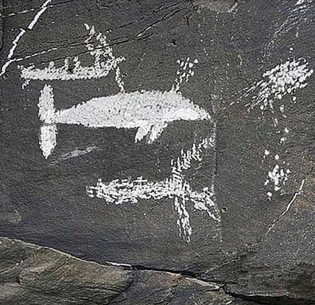 Parmi les 350 pétroglyphes vieux de 2000 ans du site du fleuve Pegtymel, dans le district autonome de Tchoukotka, certains décrivent des scènes de chasse à la baleine. Parmi les 350 pétroglyphes vieux de 2000 ans du site du fleuve Pegtymel, dans le district autonome de Tchoukotka, certains décrivent des scènes de chasse à la baleine.