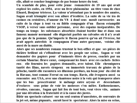 Regard vers le Théâtre de Pierre-Marc Levergois – Françoise Sagan