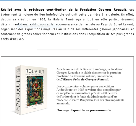 Galerie Taménaga  –  ROUAULT – Cents chefs-d’œuvre de Georges Rouault  18 Novembre – 30 Décembre 2021