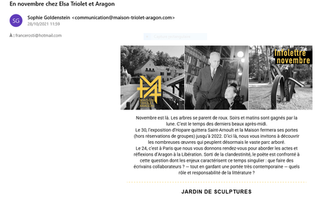 Maison Aragon – Triolet  « Les jardins de sculptures »