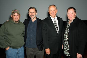 Larry cable guy,John lasseter and ed Catmull