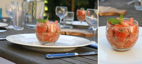 Concassé de Tomate aux pesto Menthe & Amande