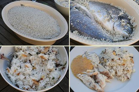 Dorade & riz à la menthe & aux amandes