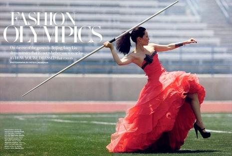 Lucy Liu pour le Harper's Bazaar: Mode Olympique