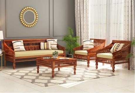 View 21 Wooden Sofa Design With, Simple Wooden Sofa Sets For Living Room
